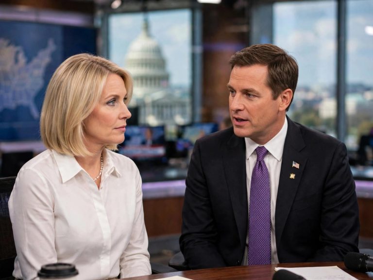 Mike Waltz and Dana Bash during a discussion of President Trump’s White House media access ban