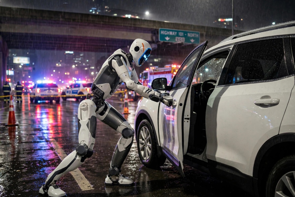 Unitree H2-X humanoid robot featured in a promotional demonstration video